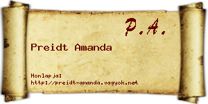 Preidt Amanda névjegykártya